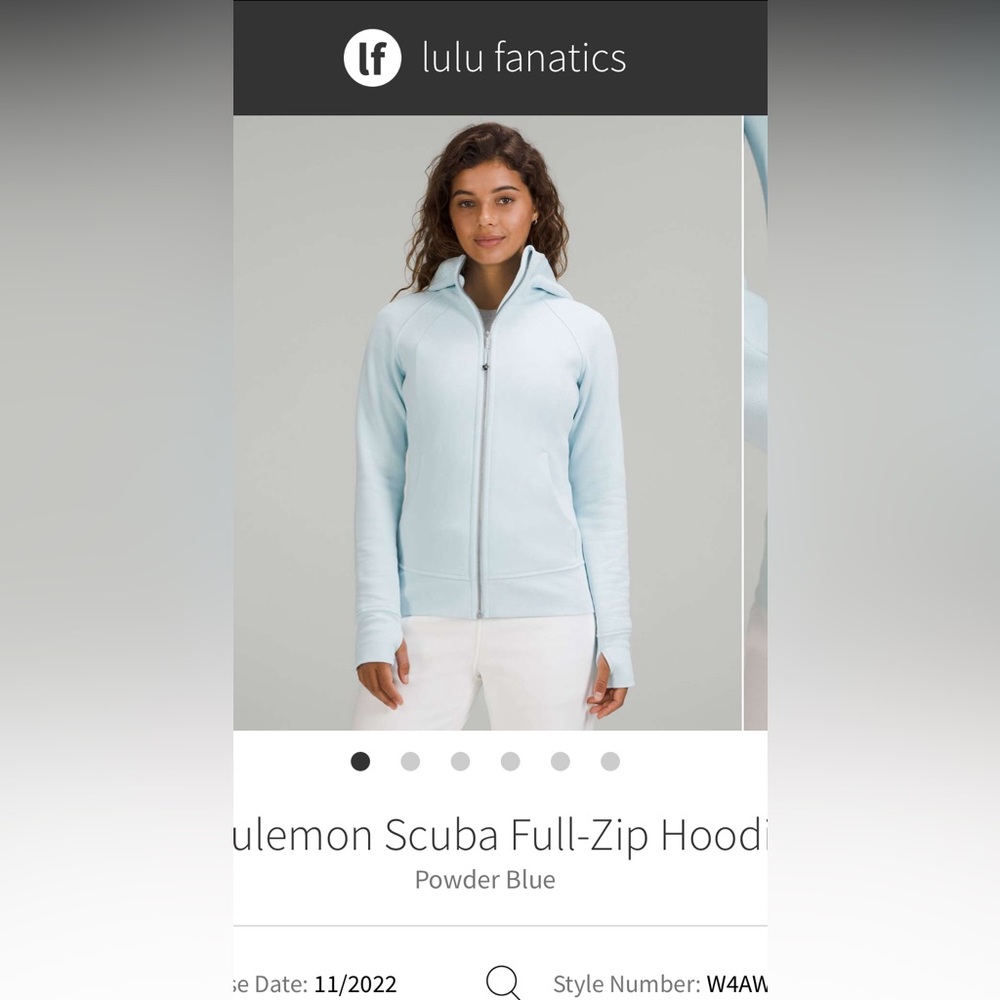 BNWT Lululemon Scuba Hoodie in Powder Blue- color no longer available! Size 2!